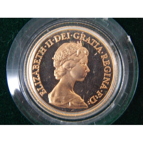 167 - QEII Full Gold Proof Sovereign 1980 in Green Case of Issue with COA