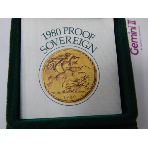 167 - QEII Full Gold Proof Sovereign in Green Case of Issue with COA