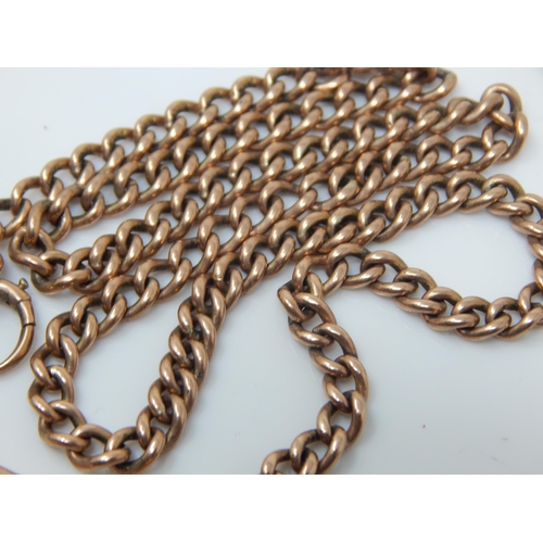 177 - 9ct Gold Albert Chain with T-Bar & Clip: Length 39.5cm: Weight 20.77g