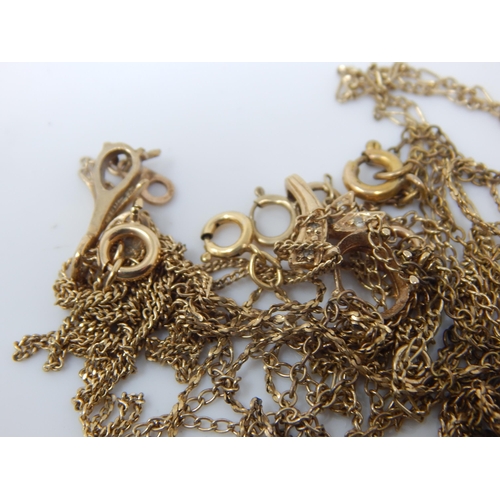 182 - 9ct Gold Scrap Part Chains: Weight 7.39g