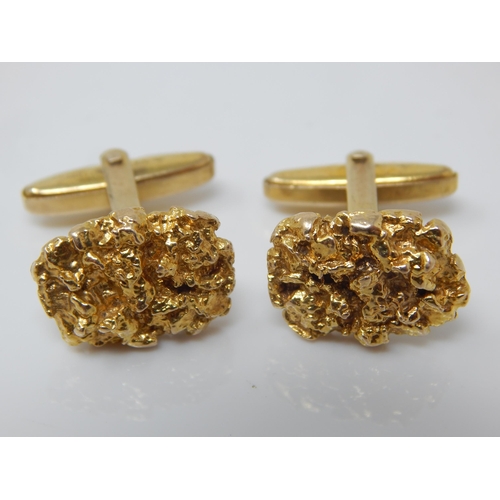 9ct Gold Gentleman's Bar Back Cufflinks: Weight 11.90g