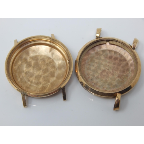 185 - 9ct Gold Wristwatch Cases: Weight 19.05g