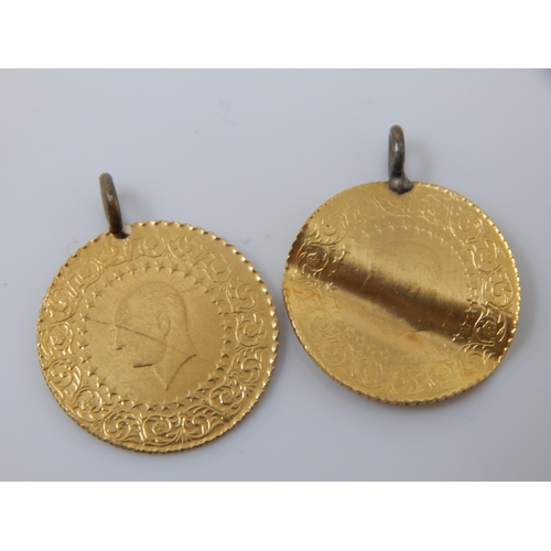 187 - 22ct Gold Scrap Coin Pendants: Weight 3.67g