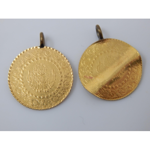 187 - 22ct Gold Scrap Coin Pendants: Weight 3.67g