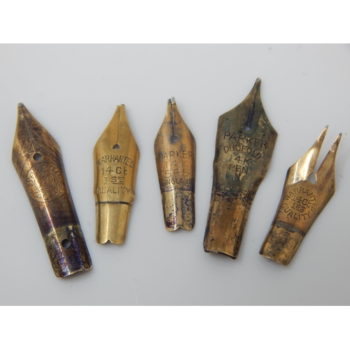 188 - 14ct Gold Pen Nibs: Weight 1.5g