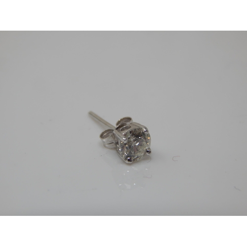 191 - 18ct White Gold Single Earring set with a Diamond