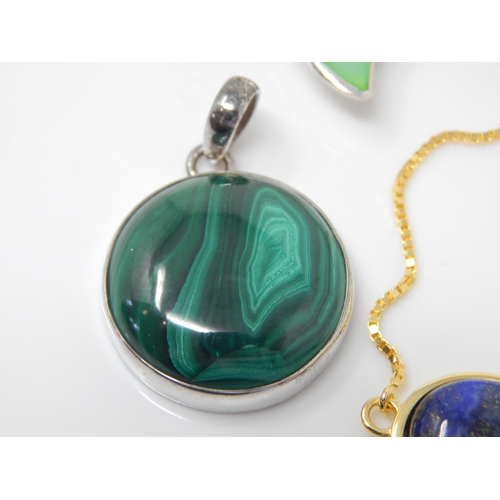 270 - A Quantity of Sterling Silver Jewellery Including a Malachite Pendant, Tigers Eye Pendant, Lapis Laz... 