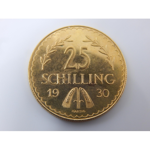 168D - Austrian Gold 25 Schillings 1930: Weight 5.88g