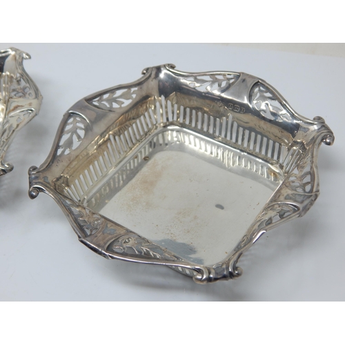 277 - A Pair of Pierced Silver Bon Bon Dishes Hallmarked Birmingham 1910 by Edward Joseph Houlston: Weight... 