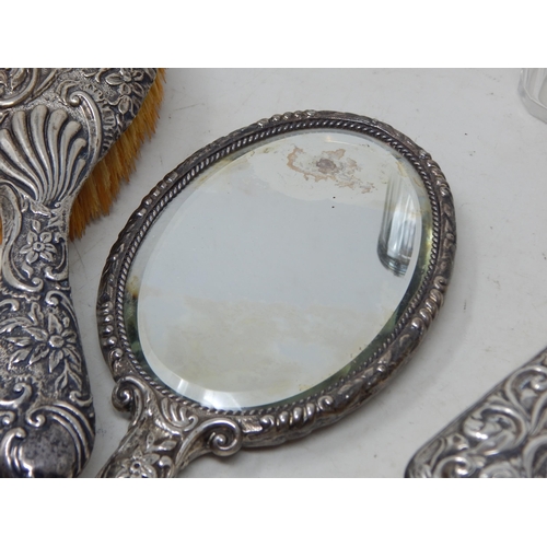 288 - A Group of Hallmarked Silver Dressing Table Items Including Mirror, Brushes & Jars (7)