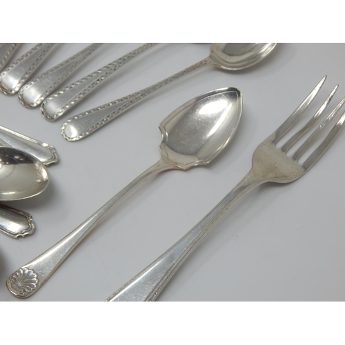 289 - A Quantity of Hallmarked Silver Tea & Coffee Spoons, Tongs & Forks: Weight 232g (lot)