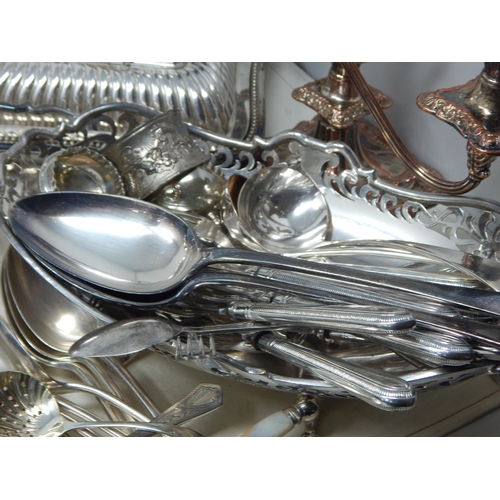 290 - A Large Group of Silver Plated Wares Including Entree Dishes, Art Deco Tea Service, Toast Racks, Fla... 