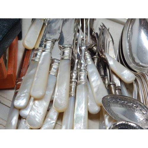 290 - A Large Group of Silver Plated Wares Including Entree Dishes, Art Deco Tea Service, Toast Racks, Fla... 