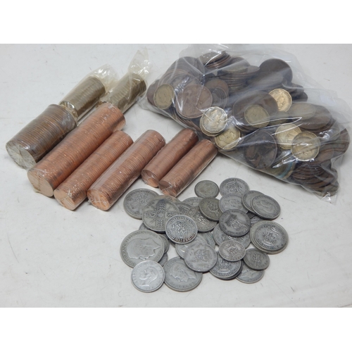 58 - A Quantity of Pre-1947 Silver Coinage: Weight 216g together with sealed packs of decimal coinage & a... 