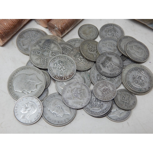 58 - A Quantity of Pre-1947 Silver Coinage: Weight 216g together with sealed packs of decimal coinage & a... 