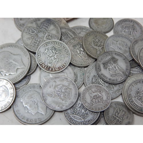 58 - A Quantity of Pre-1947 Silver Coinage: Weight 216g together with sealed packs of decimal coinage & a... 