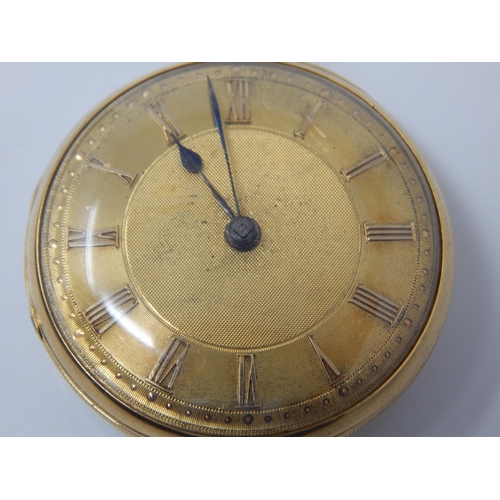 185 - 18ct Gold Gentleman's Key Wind Pocket Watch: Gross weight 60.82g in fitted case.