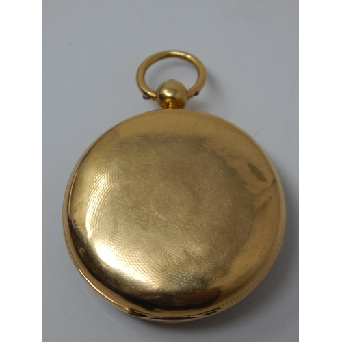 185 - 18ct Gold Gentleman's Key Wind Pocket Watch: Gross weight 60.82g in fitted case.
