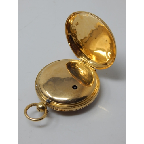 185 - 18ct Gold Gentleman's Key Wind Pocket Watch: Gross weight 60.82g in fitted case.