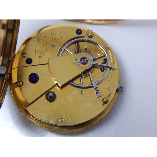 185 - 18ct Gold Gentleman's Key Wind Pocket Watch: Gross weight 60.82g in fitted case.