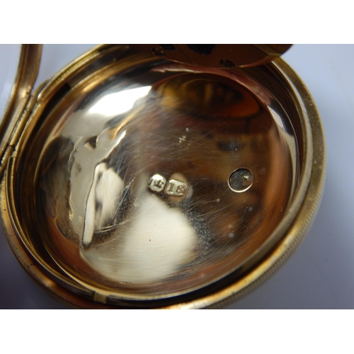 185 - 18ct Gold Gentleman's Key Wind Pocket Watch: Gross weight 60.82g in fitted case.