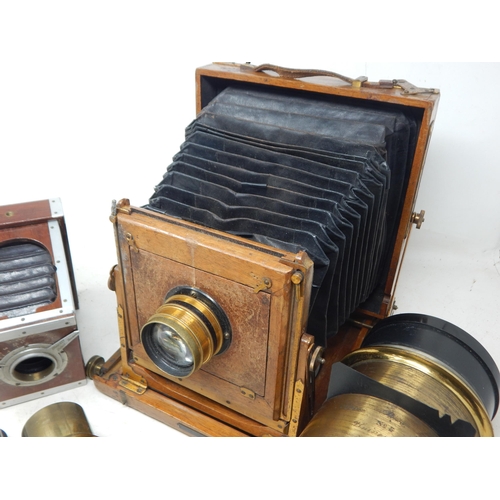 548 - Antique Bellows Cameras & Lenses