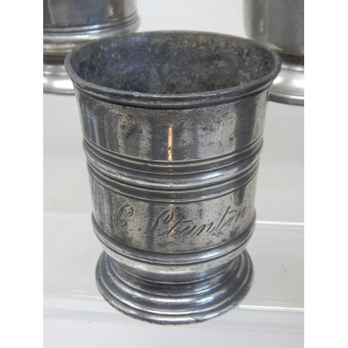 19th Century Pewter Half Pint Beakers Including Examples with Exeter ...