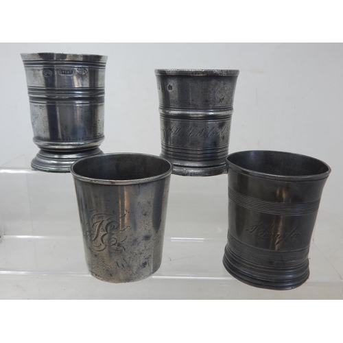 70 - 19th Century Pewter Half Pint Beakers Including Examples by Samuel South & Geradin & Watson. All wit... 