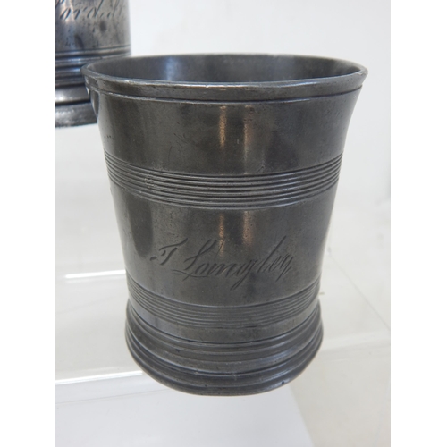 70 - 19th Century Pewter Half Pint Beakers Including Examples by Samuel South & Geradin & Watson. All wit... 