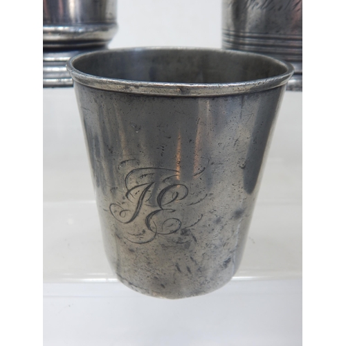 70 - 19th Century Pewter Half Pint Beakers Including Examples by Samuel South & Geradin & Watson. All wit... 