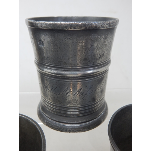 70 - 19th Century Pewter Half Pint Beakers Including Examples by Samuel South & Geradin & Watson. All wit... 