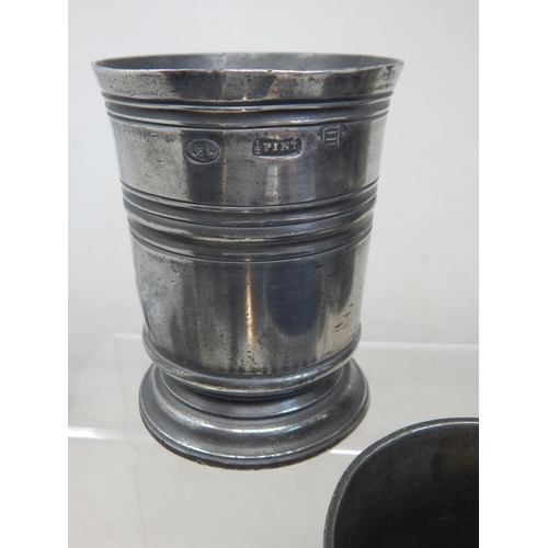 70 - 19th Century Pewter Half Pint Beakers Including Examples by Samuel South & Geradin & Watson. All wit... 