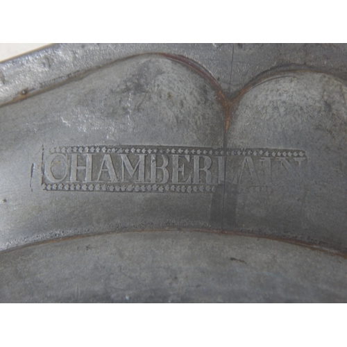 100 - A Pair of 18th Century Pewter Wavy Edge Plates c.1750 by Thomas Chamberlain: Diameter 24.5cm