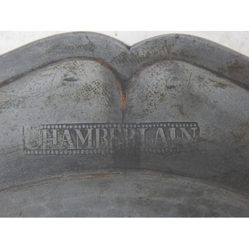 100 - A Pair of 18th Century Pewter Wavy Edge Plates c.1750 by Thomas Chamberlain: Diameter 24.5cm