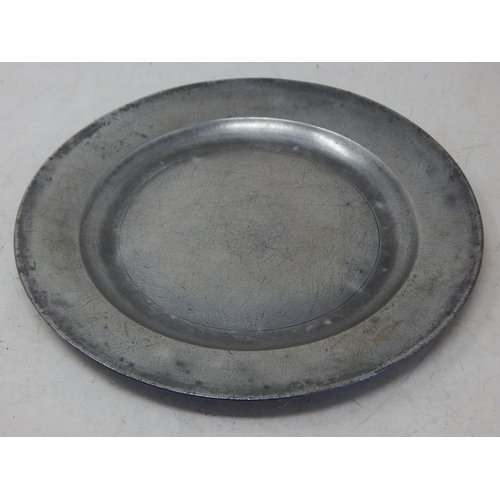 94 - 18th Century Pewter Plate c.1750 by Samuel Duncombe: Diameter 23.4cm