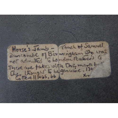 94 - 18th Century Pewter Plate c.1750 by Samuel Duncombe: Diameter 23.4cm