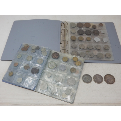Two Albums of Coins Including a QV Silver Crown 1888, USA Silver One Pesetas Filipinas 1907/1910, further Silver & other English & World Coinage.
