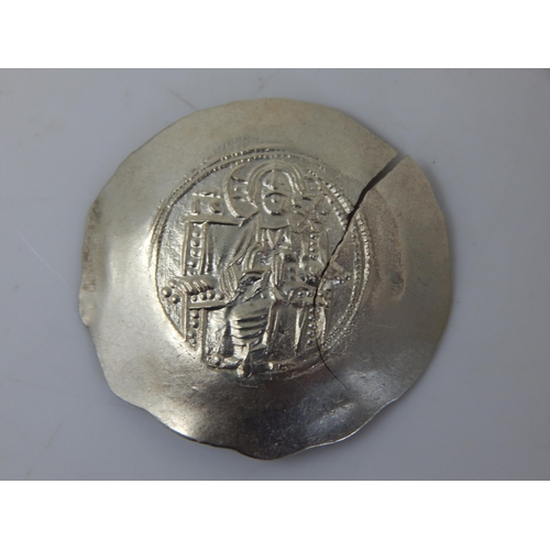 67 - Byzantine Gold Coin tests 7ct Gold great detail but cracked planchet, scarce