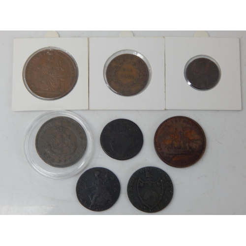78 - Charles II Farthing 1673, George III Halfpenny 1775; George II Hibernia Halfpenny 1742; Bank of Uppe... 