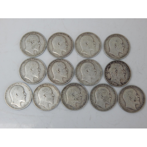93 - Hoard of 13 x Edward VII Silver Shillings all dated 1906 (lot)