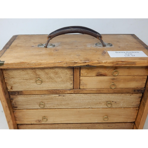 57 - Collectors 6-drawer vintage wooden cabinet