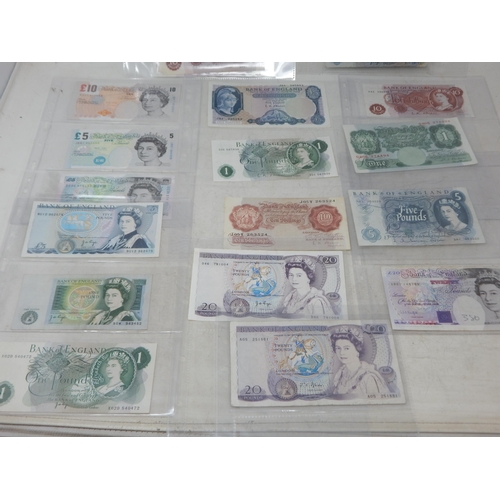 58 - A large collection of vintage Bank of England banknotes total face value £123