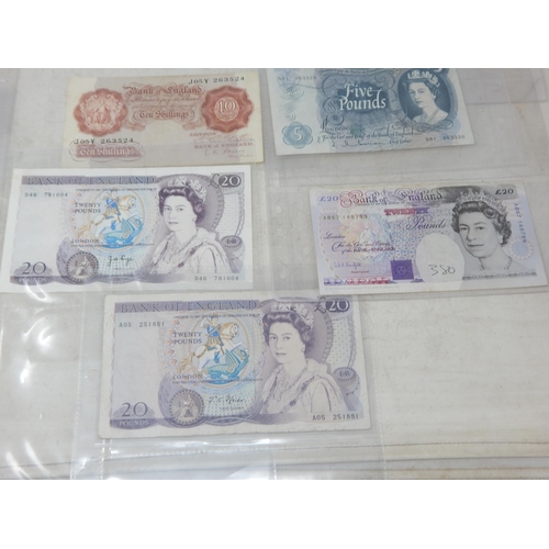 58 - A large collection of vintage Bank of England banknotes total face value £123