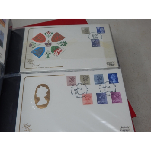 63 - Collection of First Day Covers, etc housed in 3 x red albums