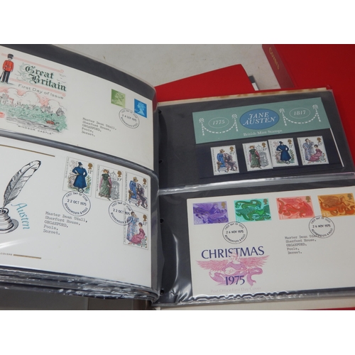 63 - Collection of First Day Covers, etc housed in 3 x red albums
