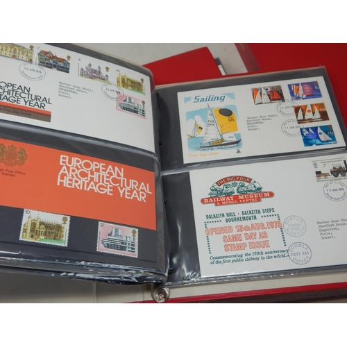 63 - Collection of First Day Covers, etc housed in 3 x red albums