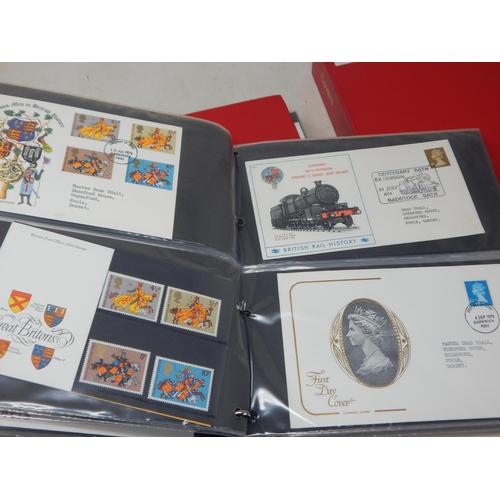 63 - Collection of First Day Covers, etc housed in 3 x red albums