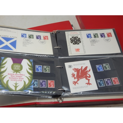 63 - Collection of First Day Covers, etc housed in 3 x red albums