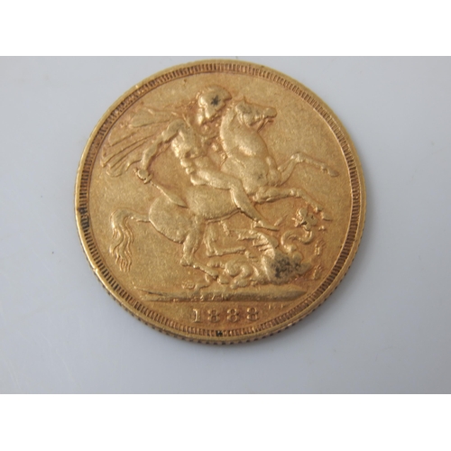 101 - QV Full Gold Sovereign 1888: Melbourne Mint