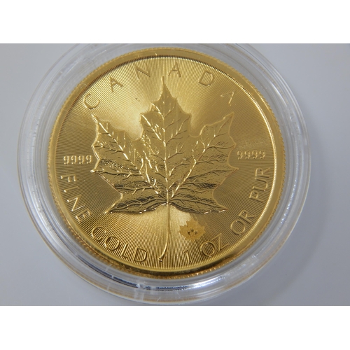 110 - 1oz .999 Fine Gold Canadian Maple 2015
